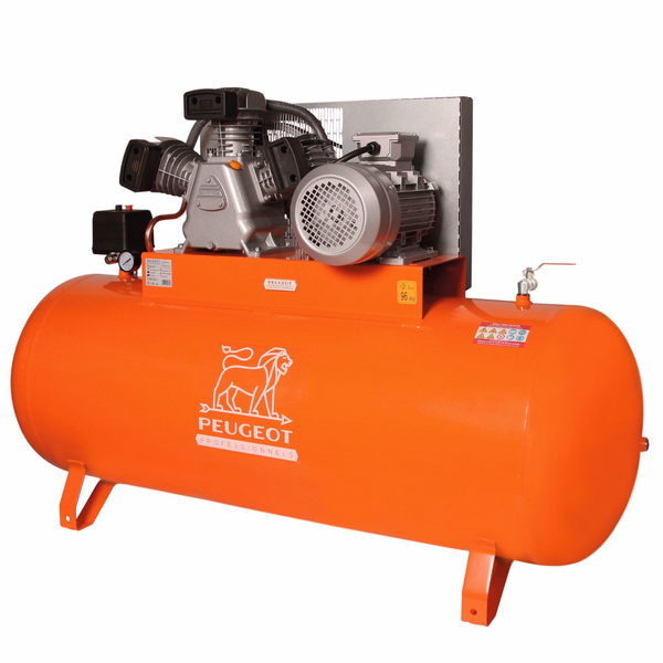 Compresseur à piston 4 KW -270 Litres -35 m3/h - 400V triphasé - vitesse lente -PCAP270WT35  - PEUGEOT OUTILS PROFESSIONNELS - compresseurs a piston - Référence: PPC00100003 - Image principale - Outil professionnel