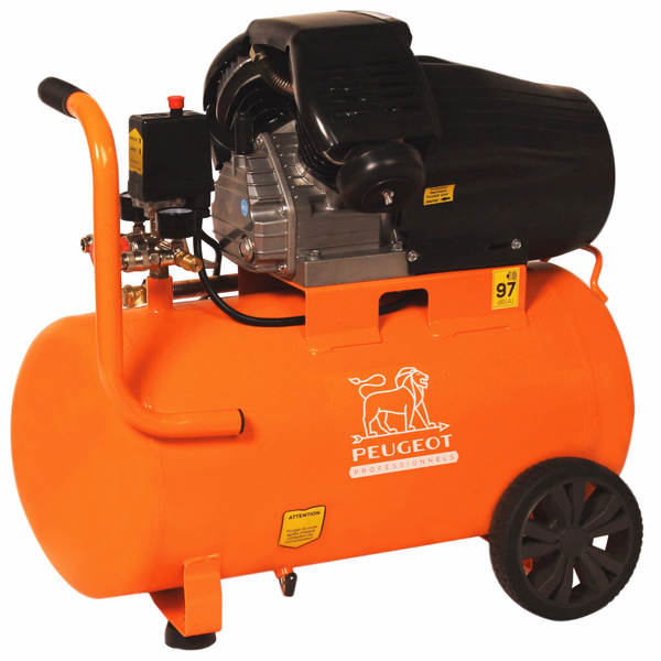 Compresseur à piston 2,2 KW -50 Litres -20 m3/h - 230V - Cylindres en V- PCAP50VM20  - PEUGEOT OUTILS PROFESSIONNELS - compresseurs a piston - Référence: PPC00100009 - Image principale - Outil professionnel